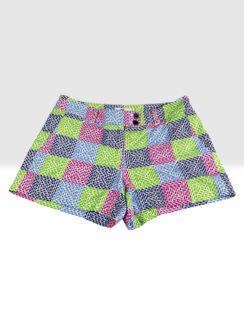 Vineyard Vines Patchwork Shorts Women Size 4 Colorblock Preppy Golf Coastal Rare